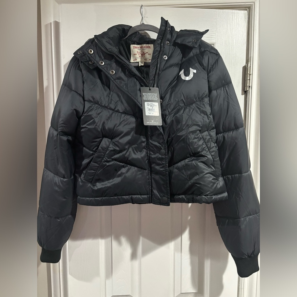 True Religion Charcoal Puffer Jacket for Women